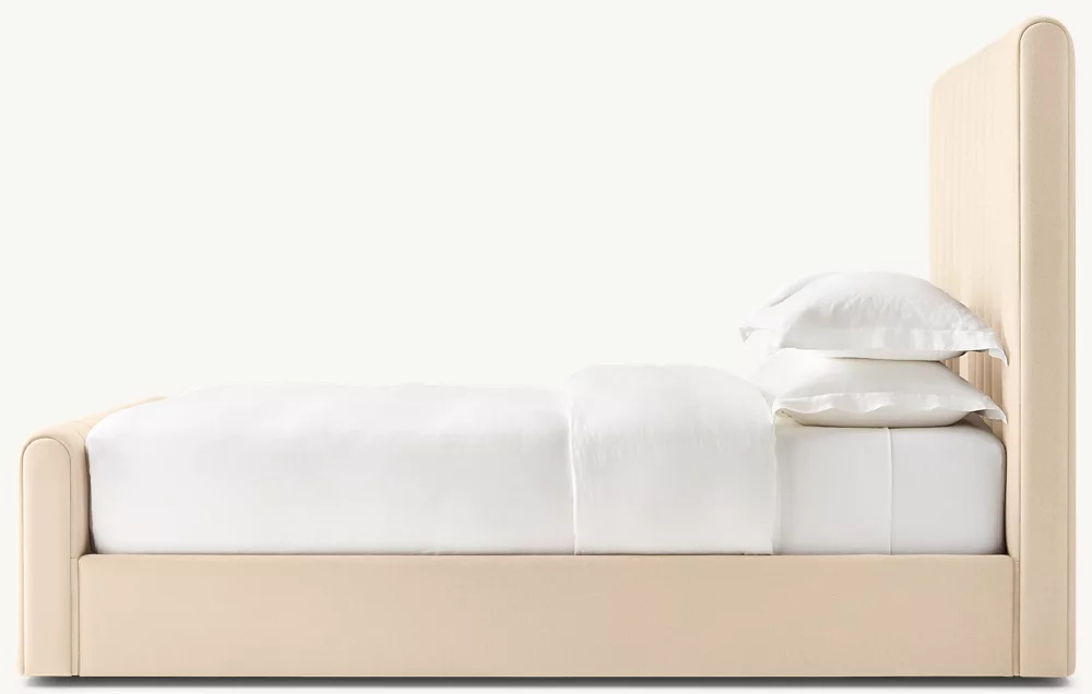  Fabric Panel Platform Bed With Footboard