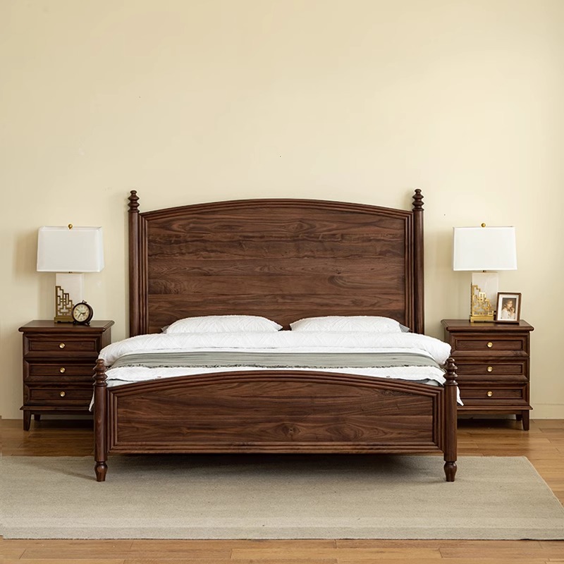 Black Walnut Solid Wood Bed