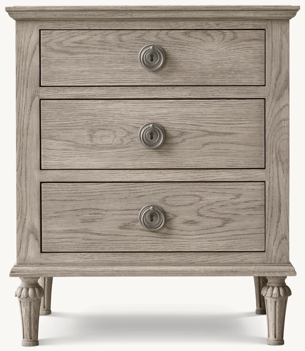 Rattan & Wood Closed Nightstand