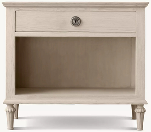 Rattan & Wood Bedside Table