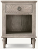 Rattan & Wood Bedside Table