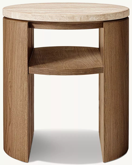 Solid Wood Round Side Table