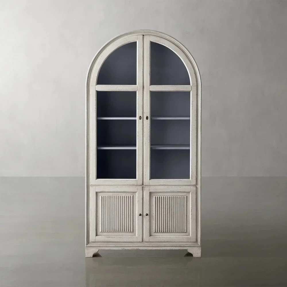White Oak Serenity Arc Glass Cabinet