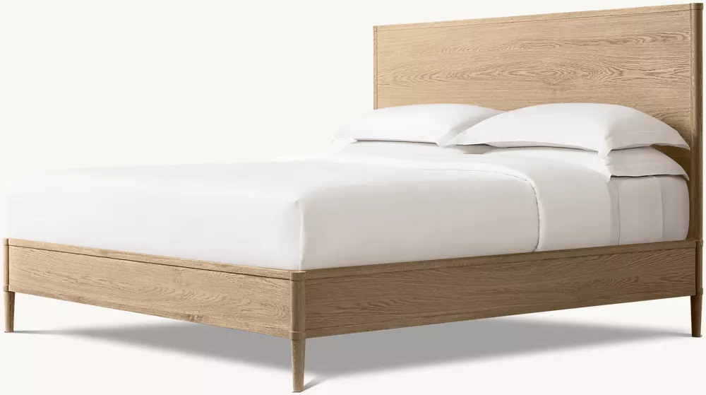 Full-back White Oak Solid Wood Bed