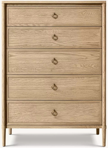 Five-drawer White Oak Veneered Dressing Table