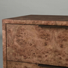 Luxury Burl Wood And Leather Night Table 