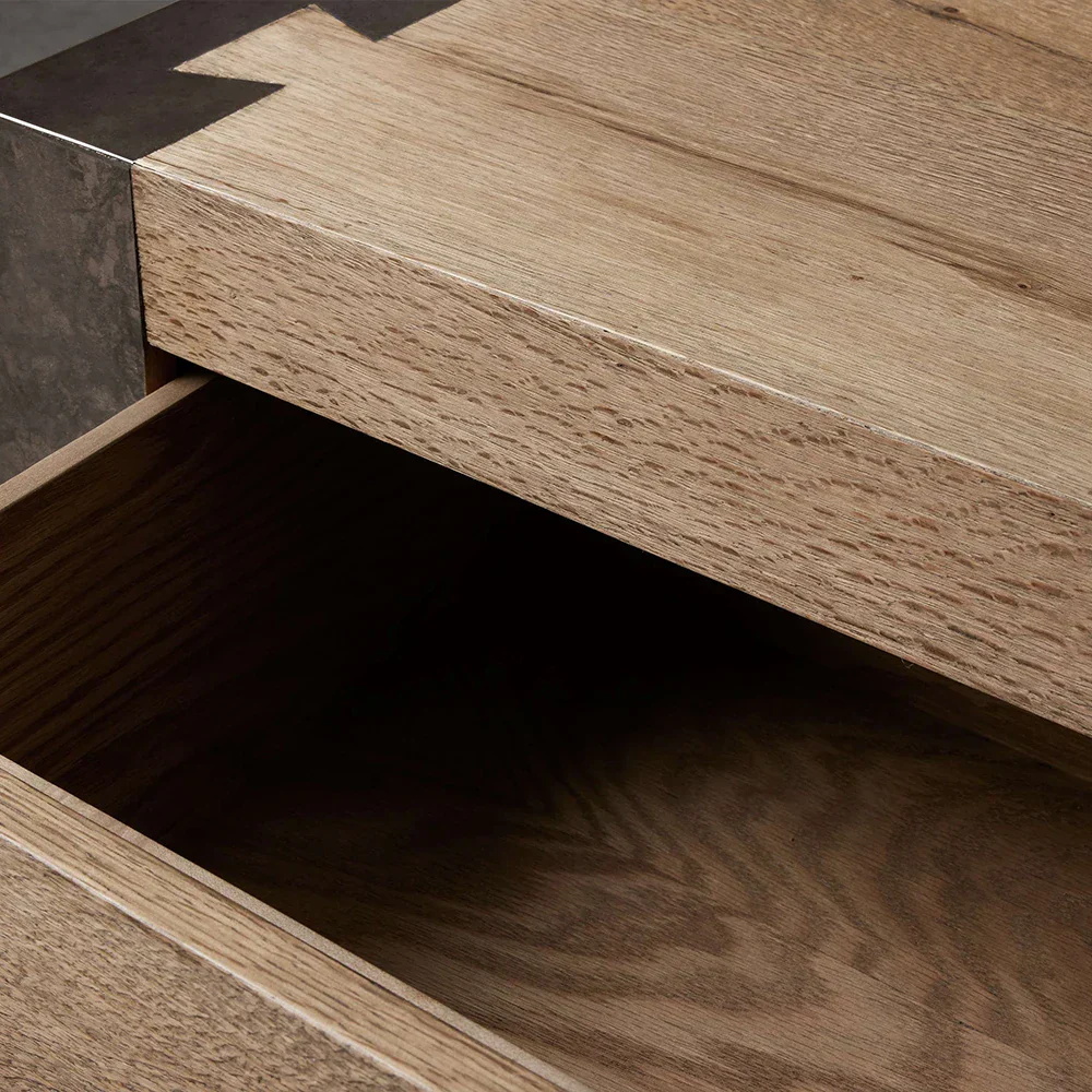 Two - tone Double - drawer nightstand