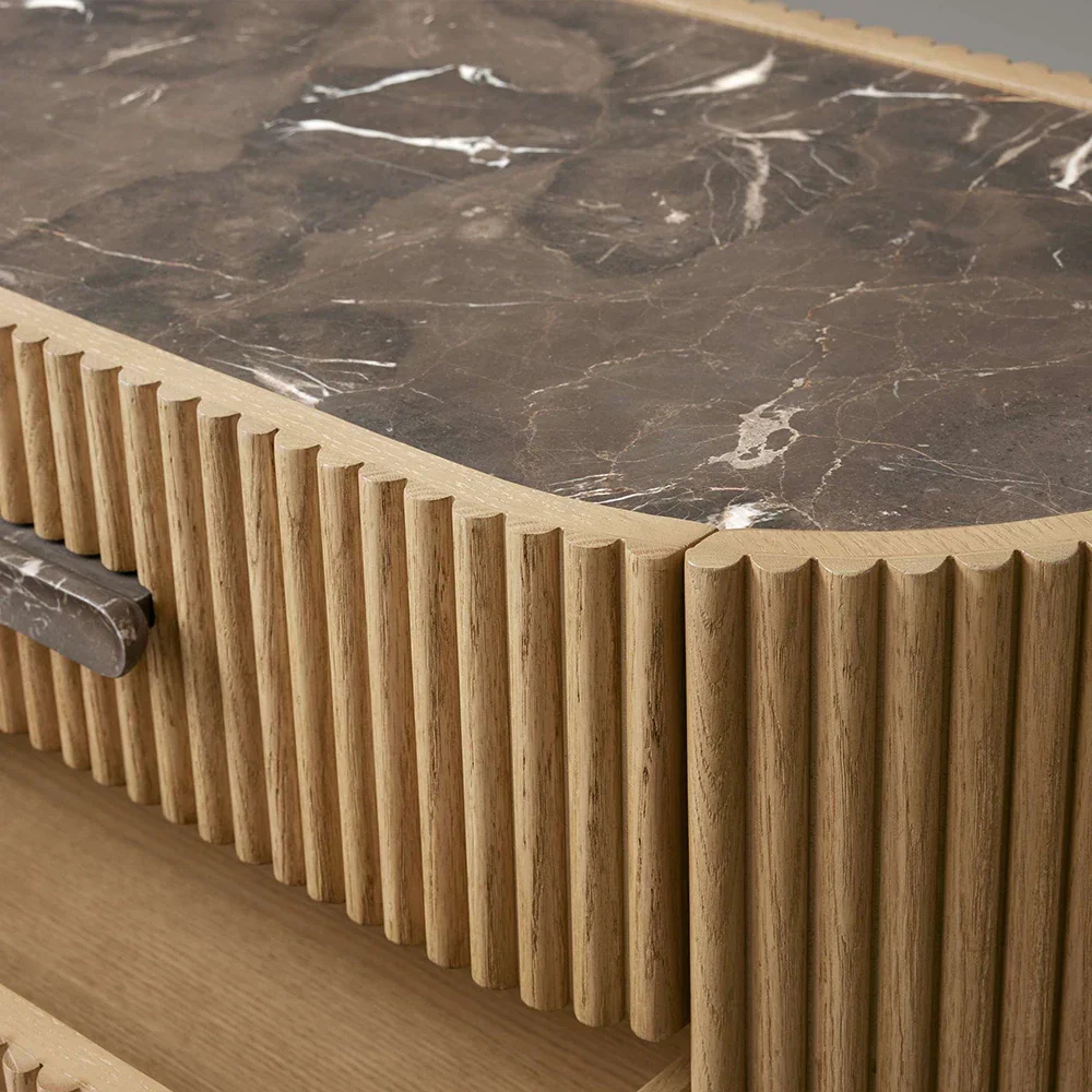 Ribbed Elegance Nightstand