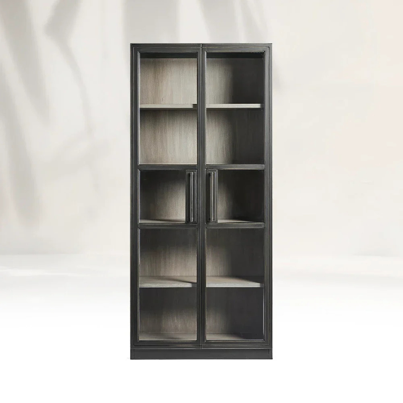 Factory oak and glass Cabinet