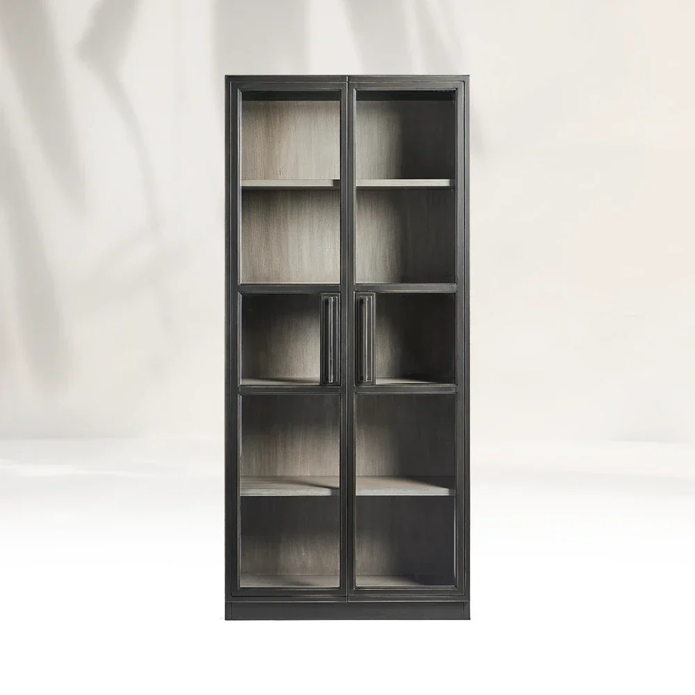 Factory oak and glass Cabinet