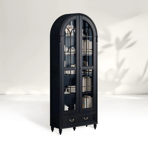  Arch - shaped Glass - door Bookcase 