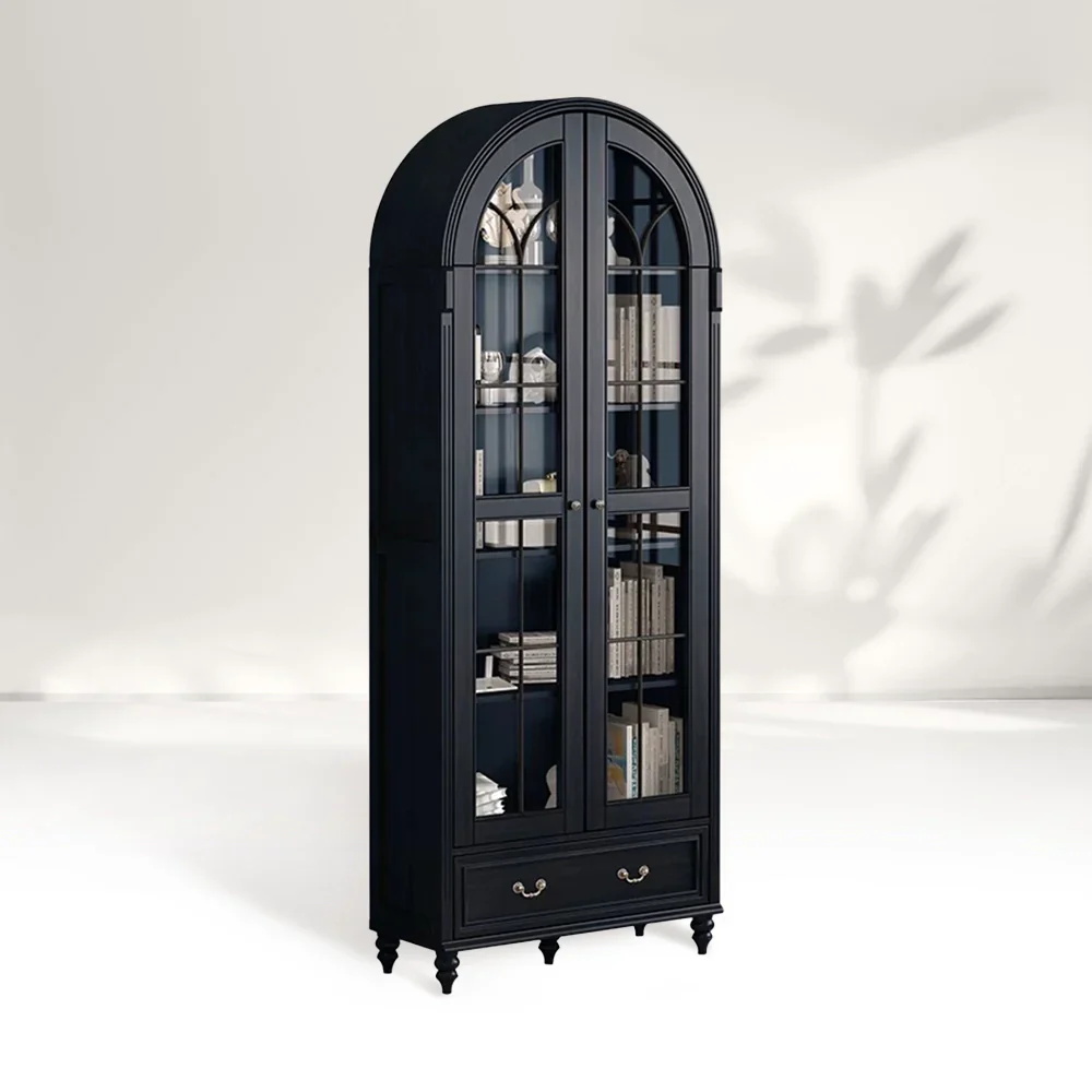  Arch - shaped Glass - door Bookcase 