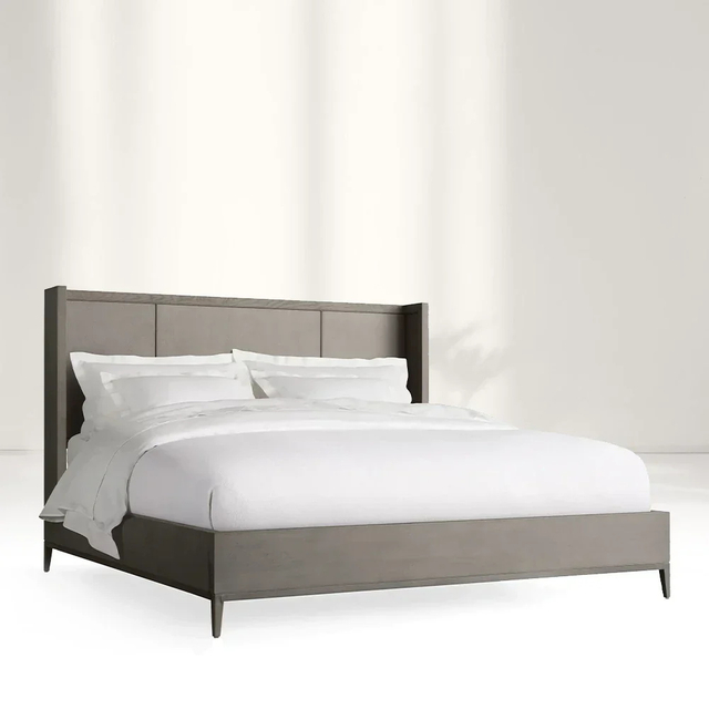 Vertical - panel Headboard Grey Bed
