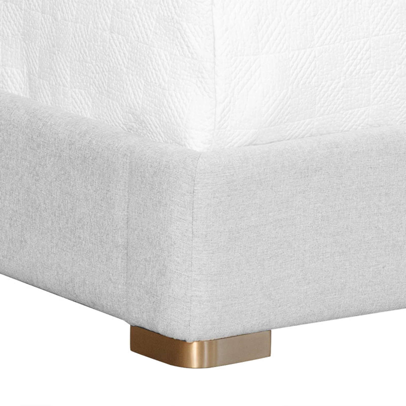Modern Light Grey Upholstered Bed