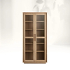 Two - door Glass - enclosed Wooden Display Shelf