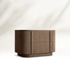 Vertical - striped Curved Nightstand
