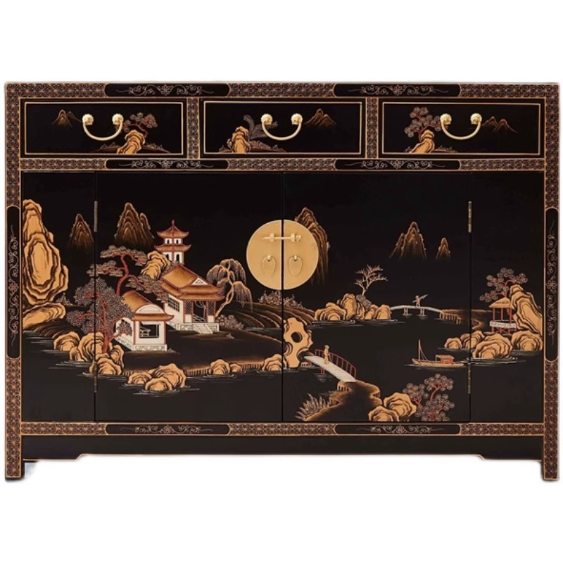 New Chinese-style classical hand-painted entrance cabinet