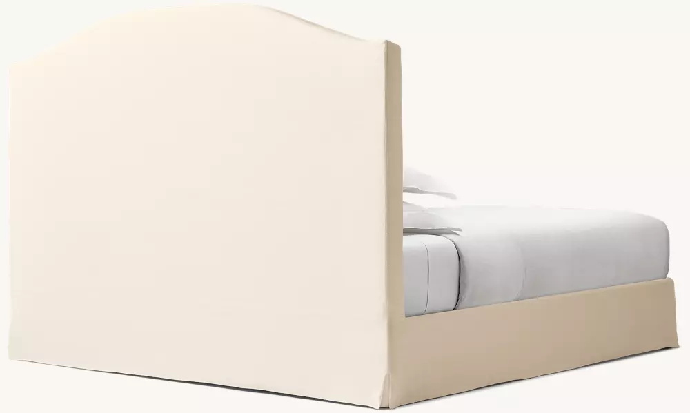 Slipcovered Camelback Panel Bed