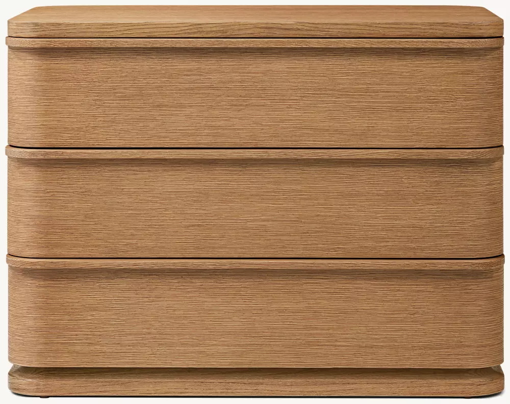 Simple Wood Three-drawer Bedside Table