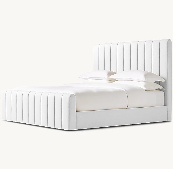 Fabric Panel Platform Bed With Footboard