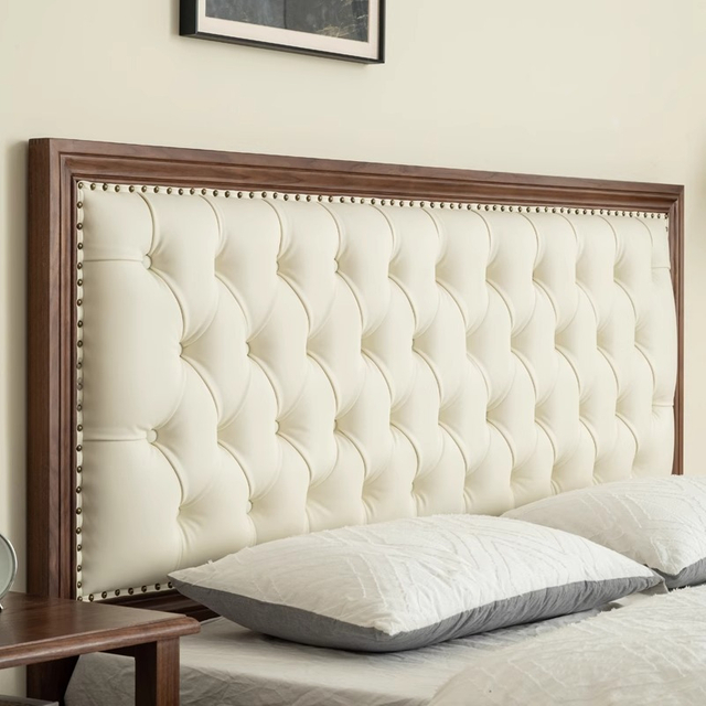 High-end Bedroom Walnut Wood Double Bed