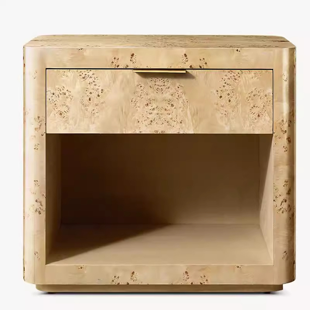 American Rural Tree Bark Bedside Table