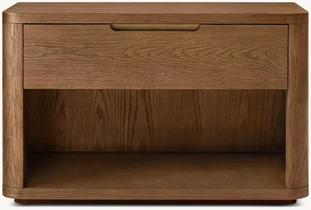 Solid Wood Opened Nightstand 