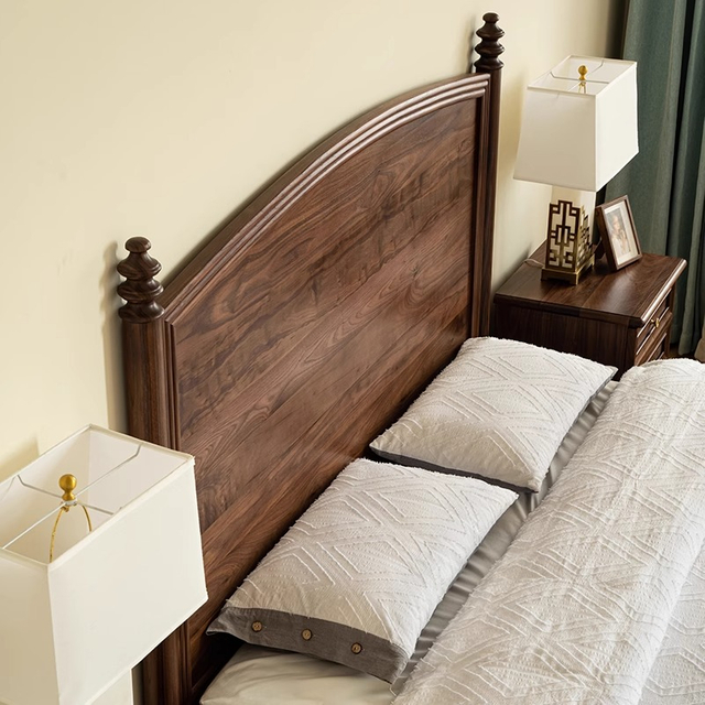 Black Walnut Solid Wood Bed