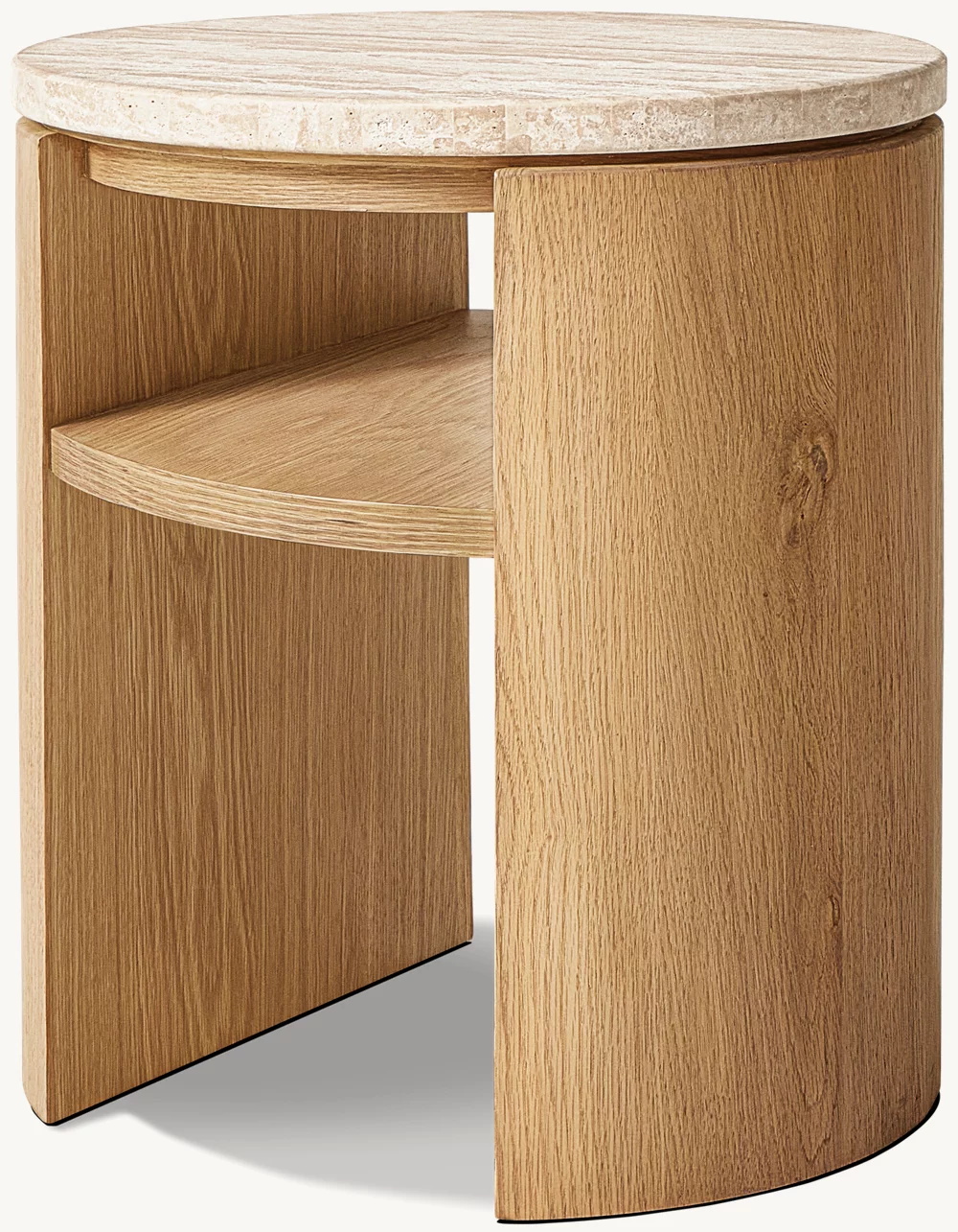 Solid Wood Round Side Table