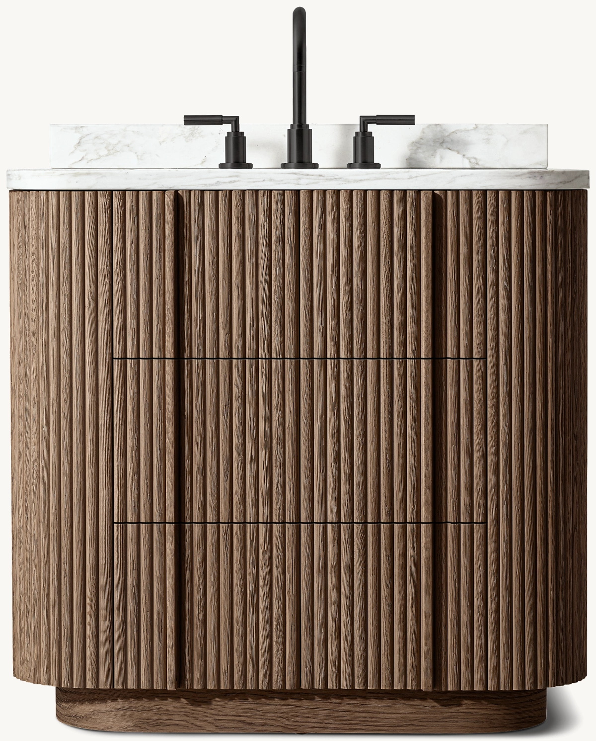 Brown oak single vanity