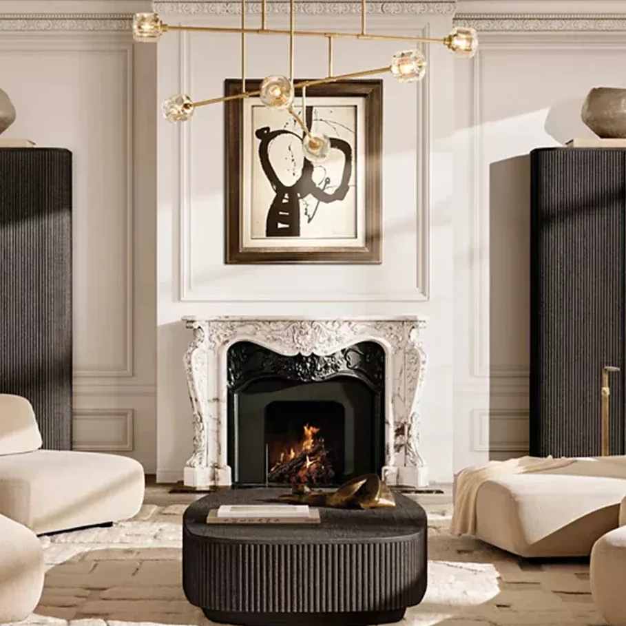 Wooden Charm Renewal: The Spatial Aesthetic Decoding of The Light Beige Vertical Pattern Coffee Table