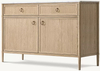 Marble Countertop Double-door White Oak Sideboard