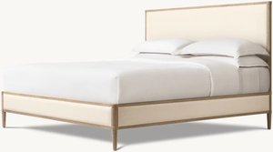 Fabric-covered Solid Wood Bed