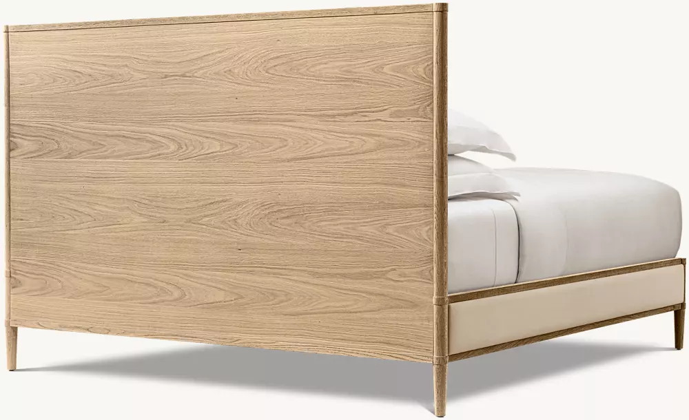 Fabric-covered Solid Wood Bed