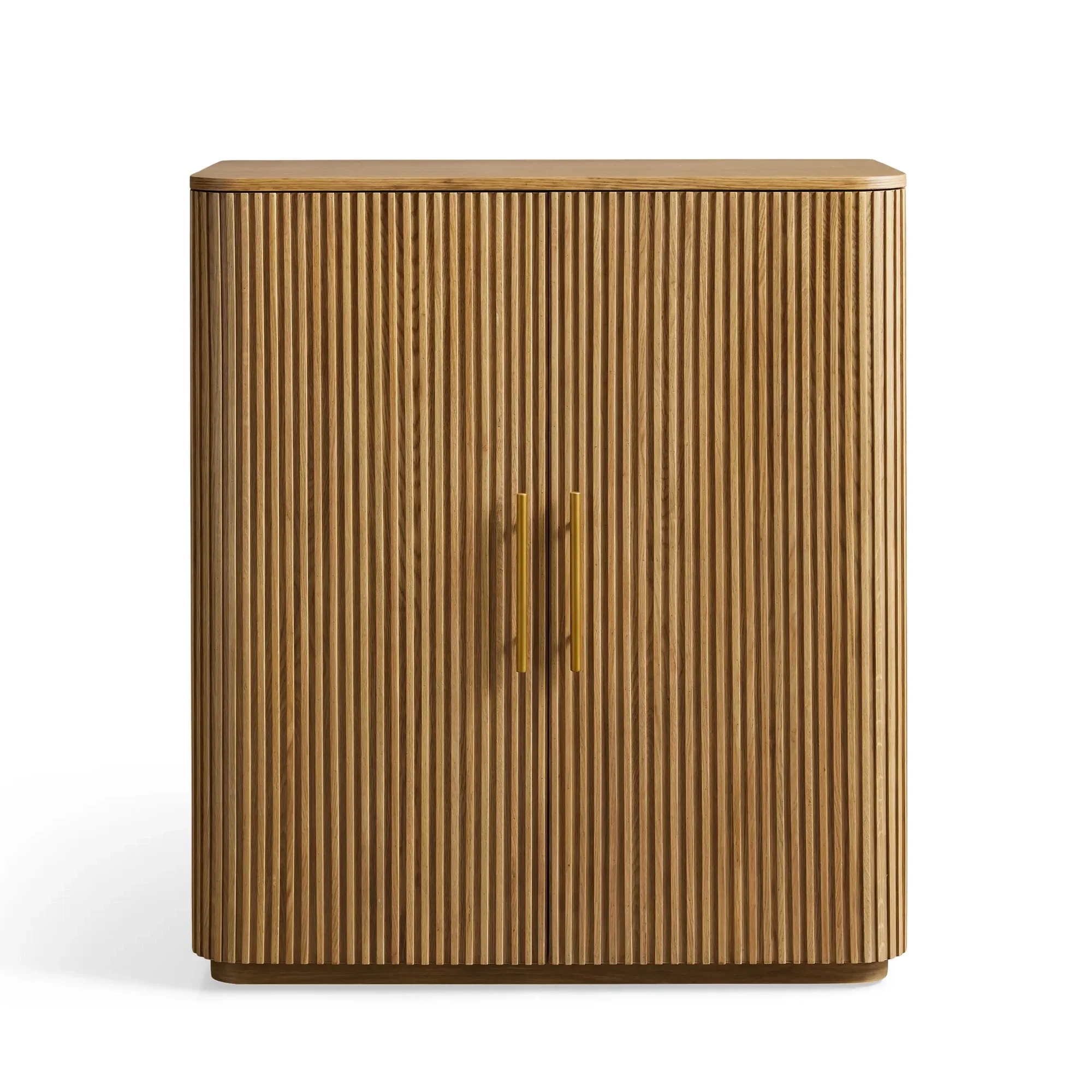 Modern White Oak Wine Cabinet