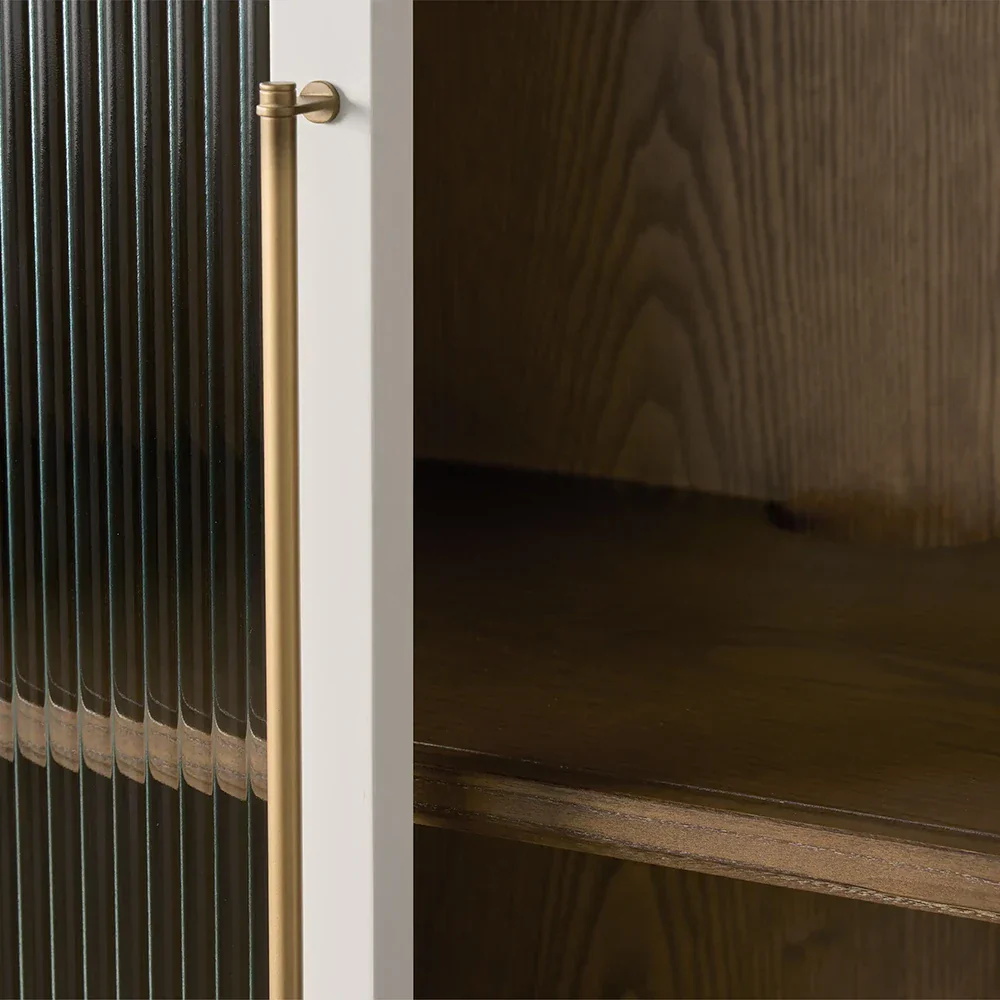 Modular Stacked Reeded Glass Plinth Cabinet