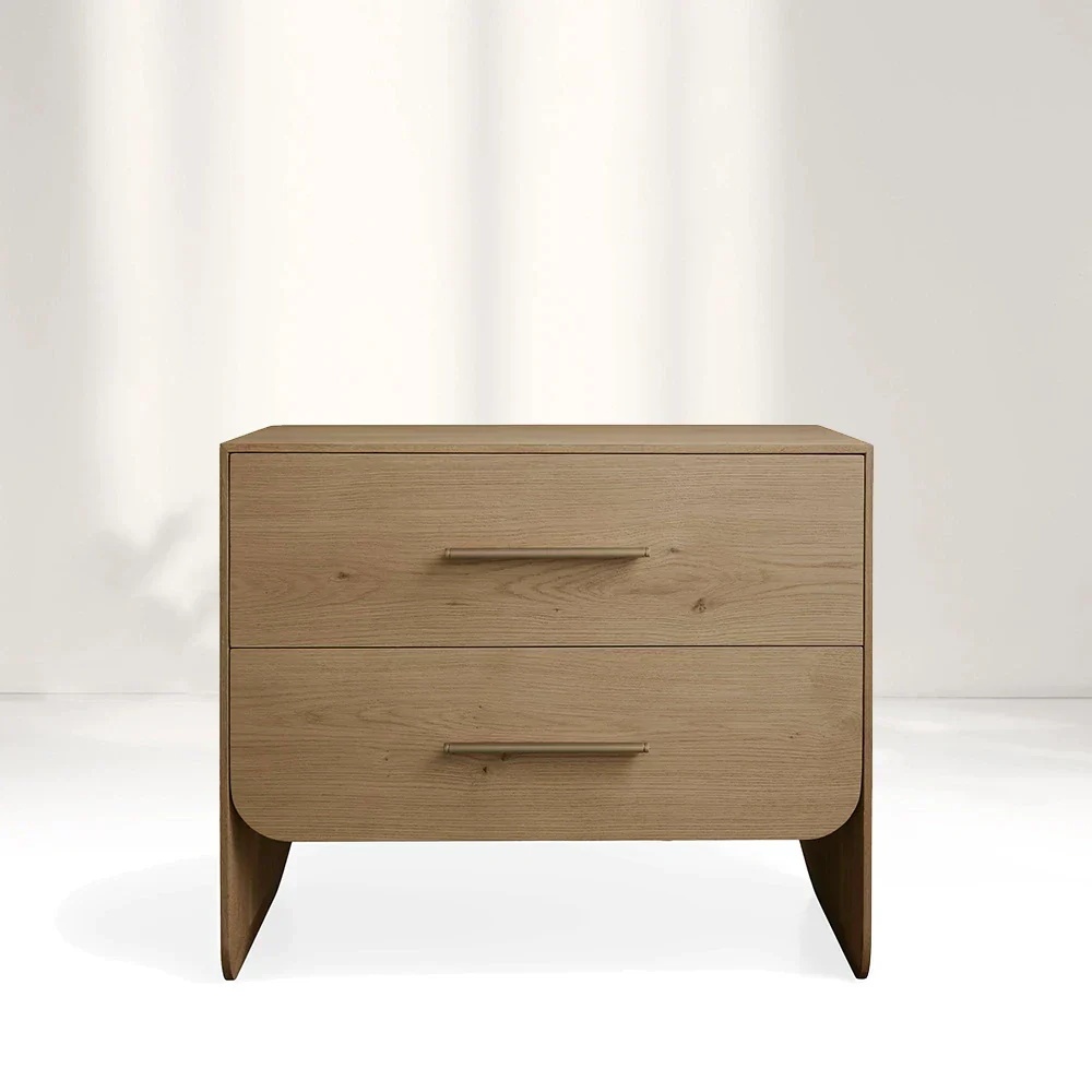  Double - Drawer Solid Wood Nightstand