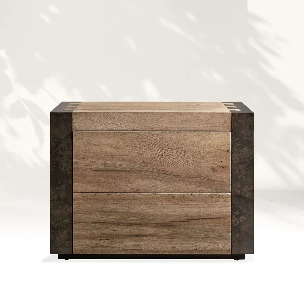 Two - tone Double - drawer nightstand