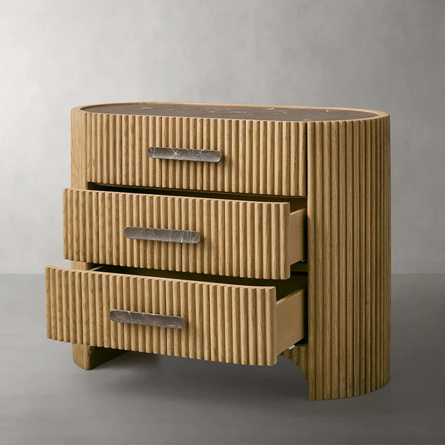 Ribbed Elegance Nightstand