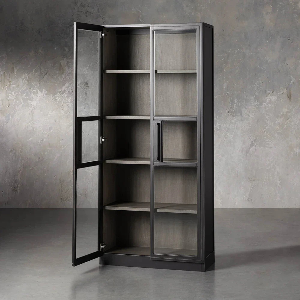 Factory oak and glass Cabinet