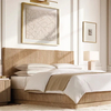 Vertical - grooved Headboard Wood Bed