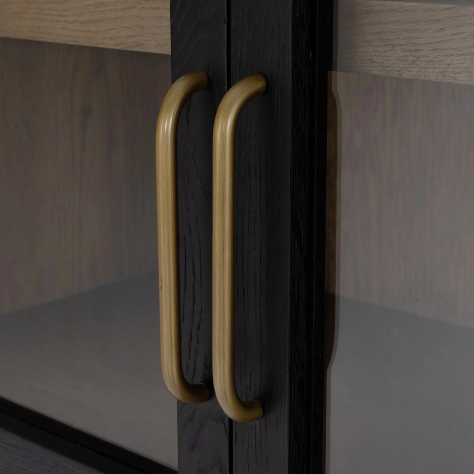 Oak Arch - top Glass - door Bookcase