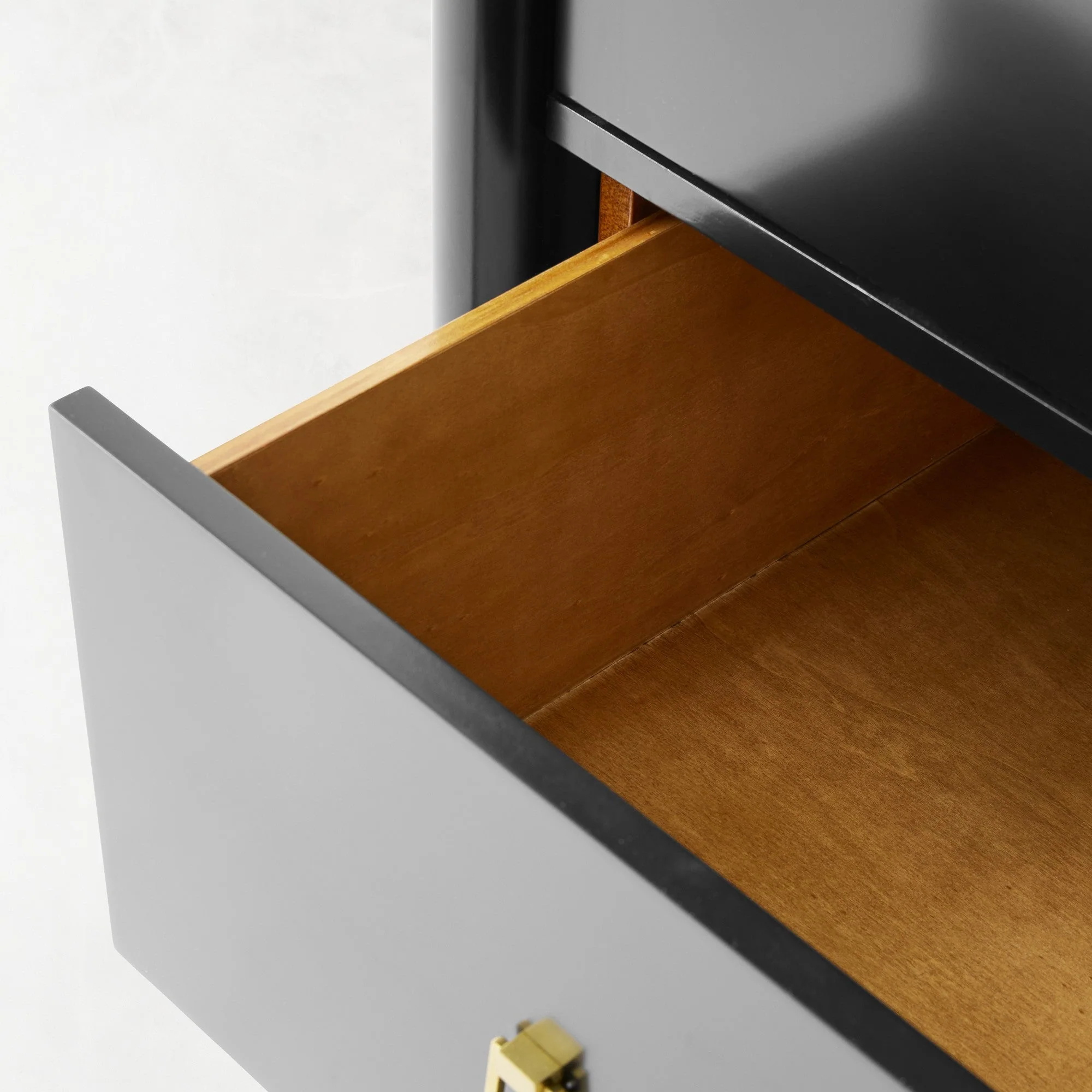 Double - door Black Storage Cabinet with Drawer