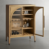 Wood Cabinet with Arch - top Glass Panels 