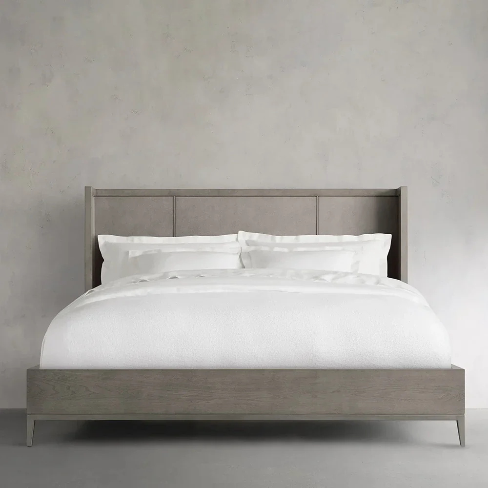 Vertical - panel Headboard Grey Bed