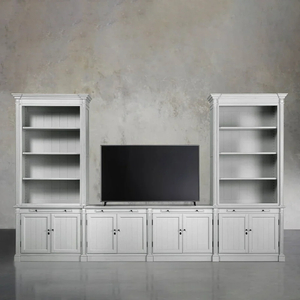 Modular Media Console with Double Bookcases