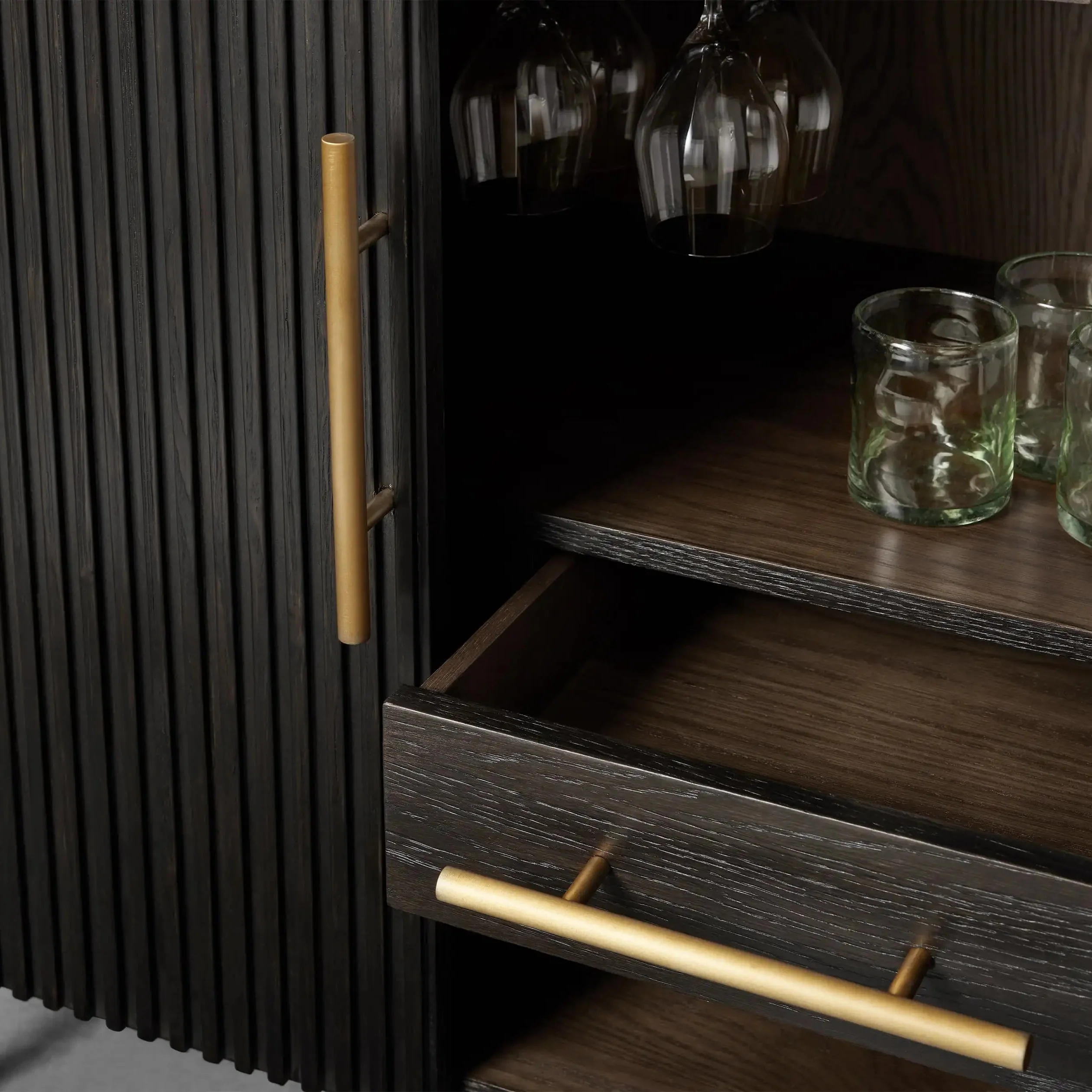 oak wine cabinet