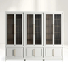 Modern Stacked Reeded Glass Cabinet