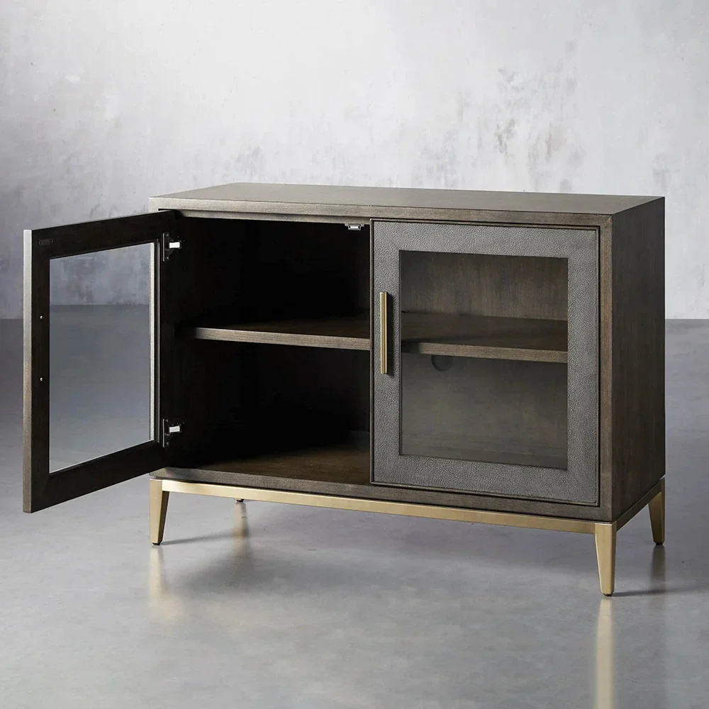  Two Door Cabinet with Glass Doors