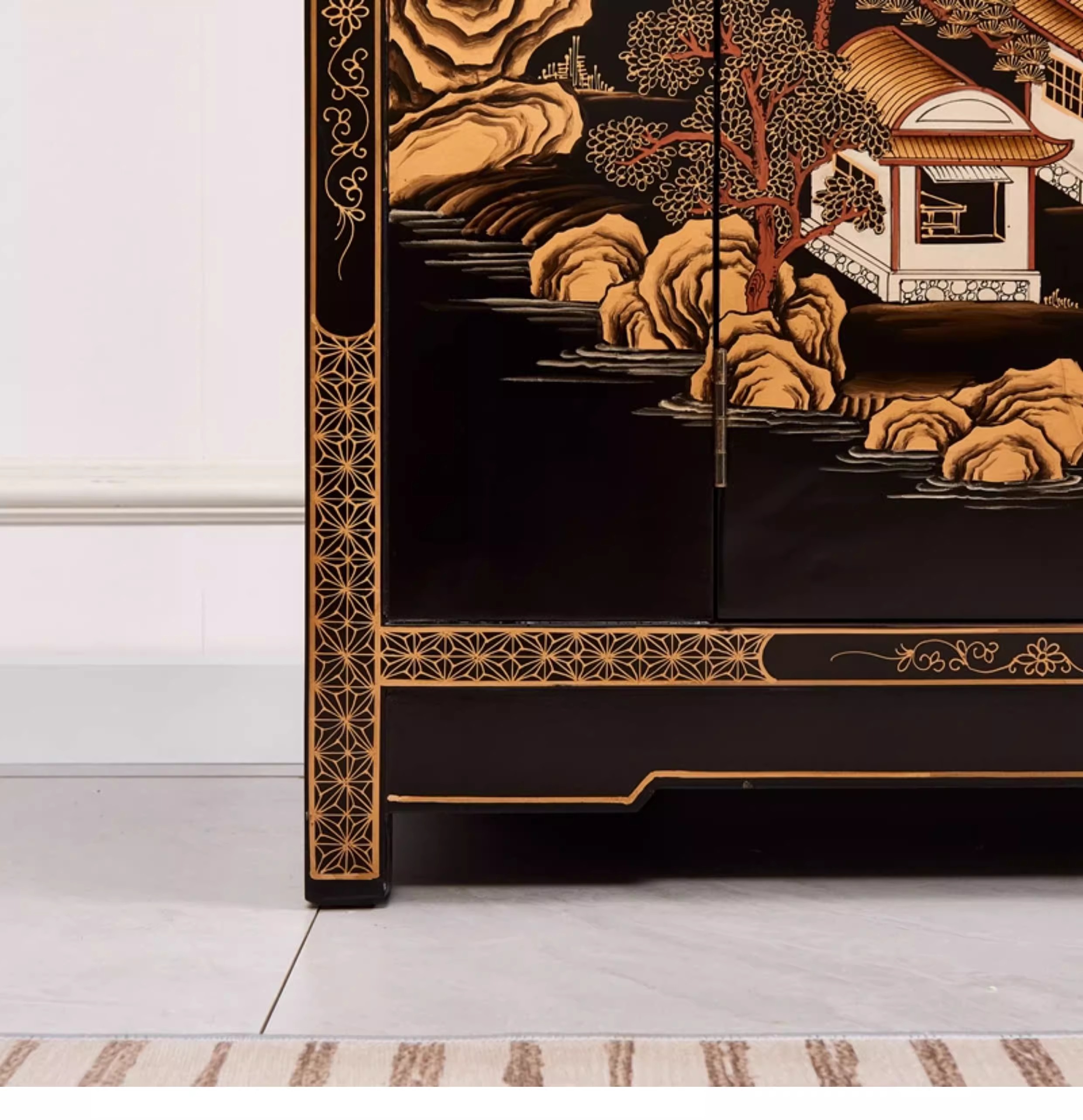 New Chinese-style classical hand-painted entrance cabinet
